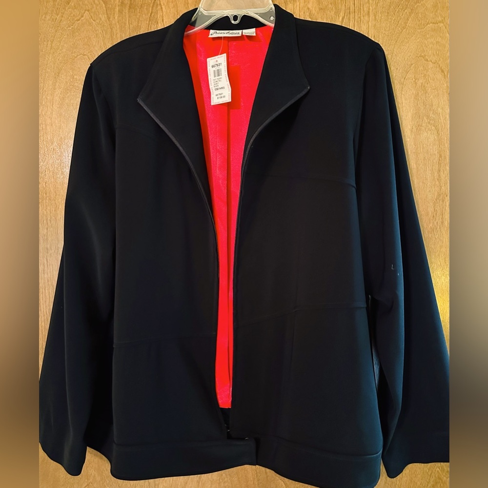 Geometric Jacket with red lining!